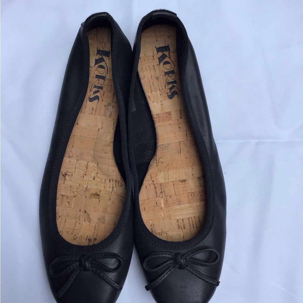 Korks Pianosa Ballet Flats Black Sz 7